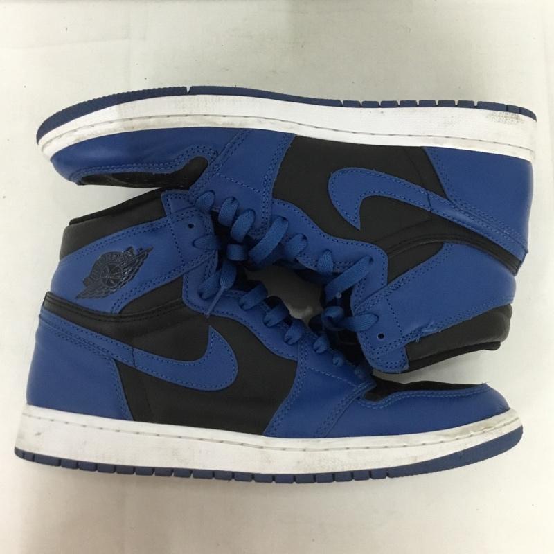 ナイキ NIKE スニーカー スニーカー 555088 404 AIR JORDAN 1 RETRO HIGH OG 27.5cm 27.5cm ロゴ、文字 黒 / ブラック / X 青 / ブルー /  メンズ USED 古着 中古 10136293
