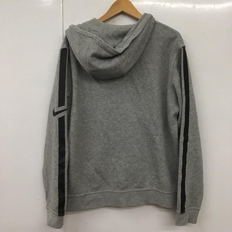 ナイキ NIKE パーカー 長袖 614774-063 ジップアップ 裏起毛 XL ロゴ、文字 灰 / グレー /  メンズ USED 古着 中古 10108332