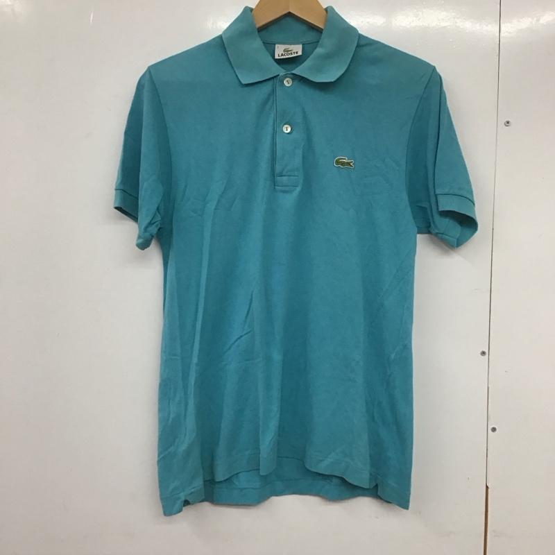 ラコステ LACOSTE ポロシャツ 半袖 半袖ポロシャツ 半袖カットソー カラーシャツ 3 ロゴ、文字 水色 / ライトブルー /  メンズ USED 古着 中古 10132798