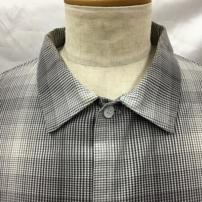 ロット ホロン lot holon シャツ、ブラウス 半袖 半袖シャツ カラーシャツ チェックシャツ カジュアルシャツ 46 チェック 白 / ホワイト / X 灰 / グレー /  メンズ USED 古着 中古 10105802