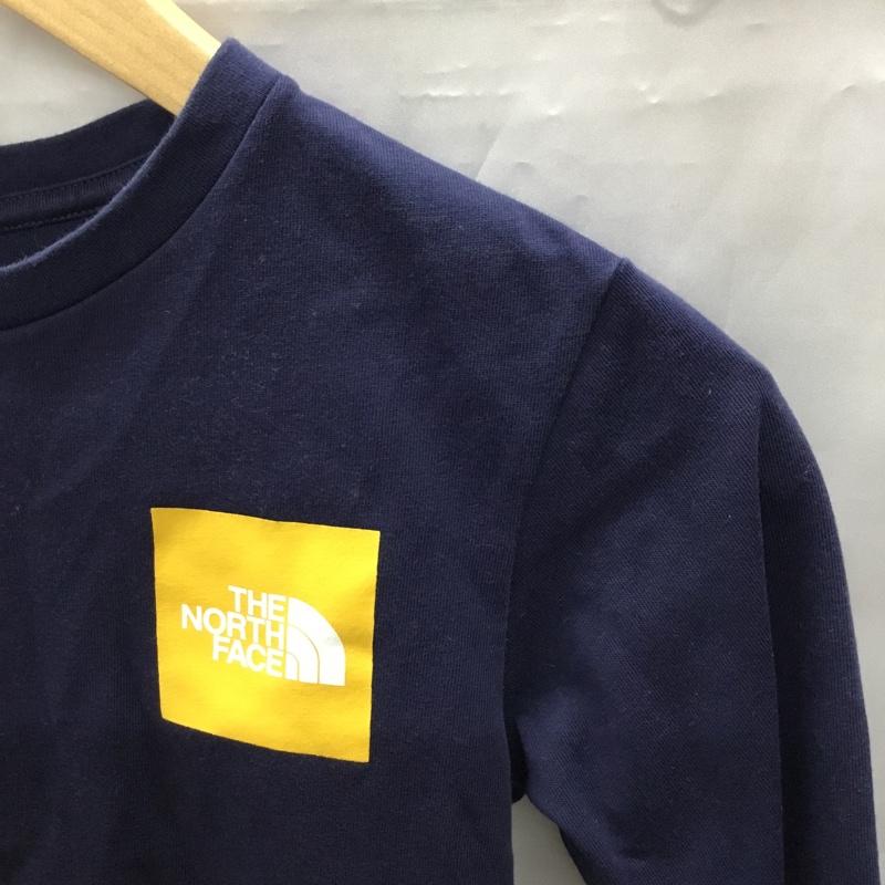 ザノースフェイス THE NORTH FACE Tシャツ 長袖 NTJ82021 ロングスリーブスモールスクエアロゴティー キッズ 130 130cm ロゴ、文字 紺 / ネイビー / X 橙 / オレンジ /  ボーイズ USED 古着 中古 10107442