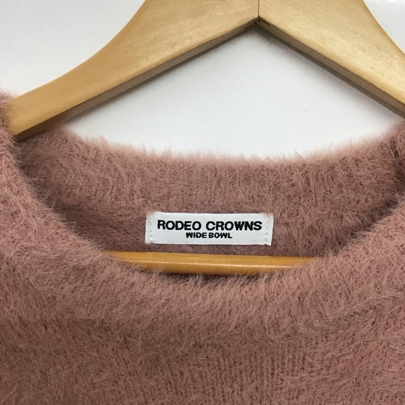 ロデオクラウンズワイドボウル RODEO CROWNS WIDE BOWL ニット、セーター 長袖 420FAS70-015M WOOKEYシャギーニットトップス FREE ロゴ、文字 桃 / ピンク /  レディース USED 古着 中古 10144146