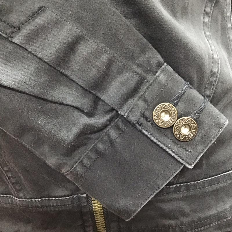ディーゼル DIESEL ワンピース ひざ丈スカート ストレッチ ミリタリー 長袖 S 無地 黒 / ブラック /  レディース USED 古着 中古 10115467