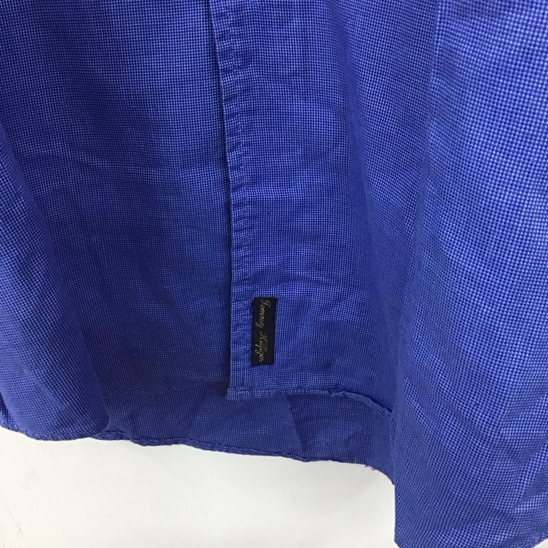 トミーヒルフィガー TOMMY HILFIGER シャツ、ブラウス 長袖 長袖シャツ 総柄シャツ カラーシャツ 刺繍シャツ L ロゴ、文字 青 / ブルー /  メンズ USED 古着 中古 10140707