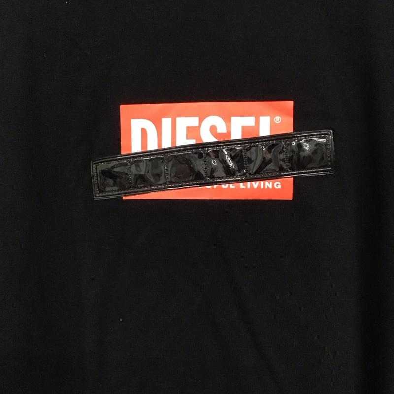 ディーゼル DIESEL Tシャツ 半袖 半袖カットソー プリントTシャツ クルーネックカットソー XL ロゴ、文字 黒 / ブラック /  メンズ USED 古着 中古 10130290