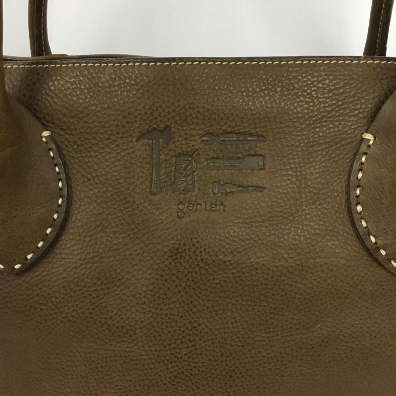 ゲンテン genten トートバッグ トートバッグ レザー ロゴ、文字 茶 / ブラウン /  レディース USED 古着 中古 10131234
