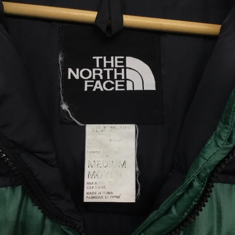ザノースフェイス THE NORTH FACE ジャケット、上着 ジャンパー、ブルゾン nf003as ダウンジャケット アウター ジップアップジャケット M ロゴ、文字 黒 / ブラック / X 緑 / グリーン /  メンズ USED 古着 中古 10138153