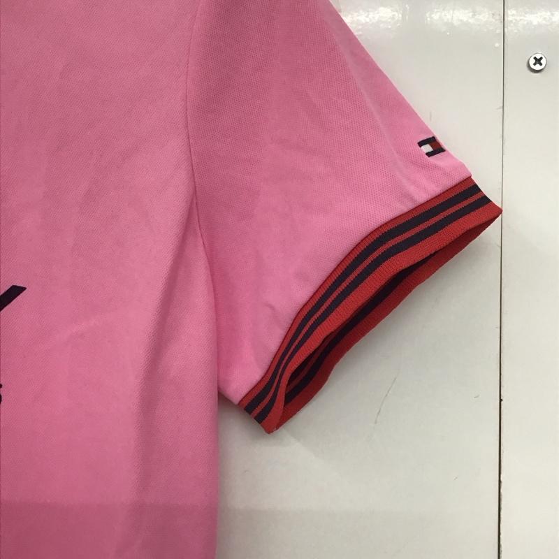 トミーヒルフィガー TOMMY HILFIGER ポロシャツ 半袖 半袖ポロシャツ カラーシャツ 半袖カットソー LL ロゴ、文字 桃 / ピンク /  レディース USED 古着 中古 10147631