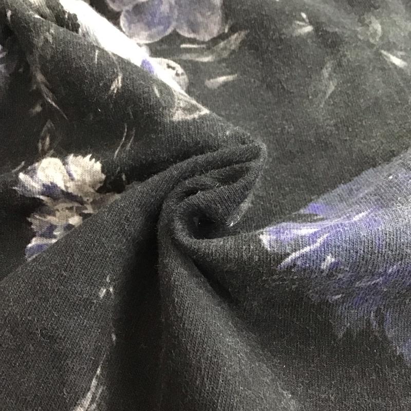 ラッドミュージシャン LAD MUSICIAN Tシャツ 半袖 2118-713 ビッグTシャツ フラワー柄 44 総柄 黒 / ブラック /  メンズ USED 古着 中古 10107914