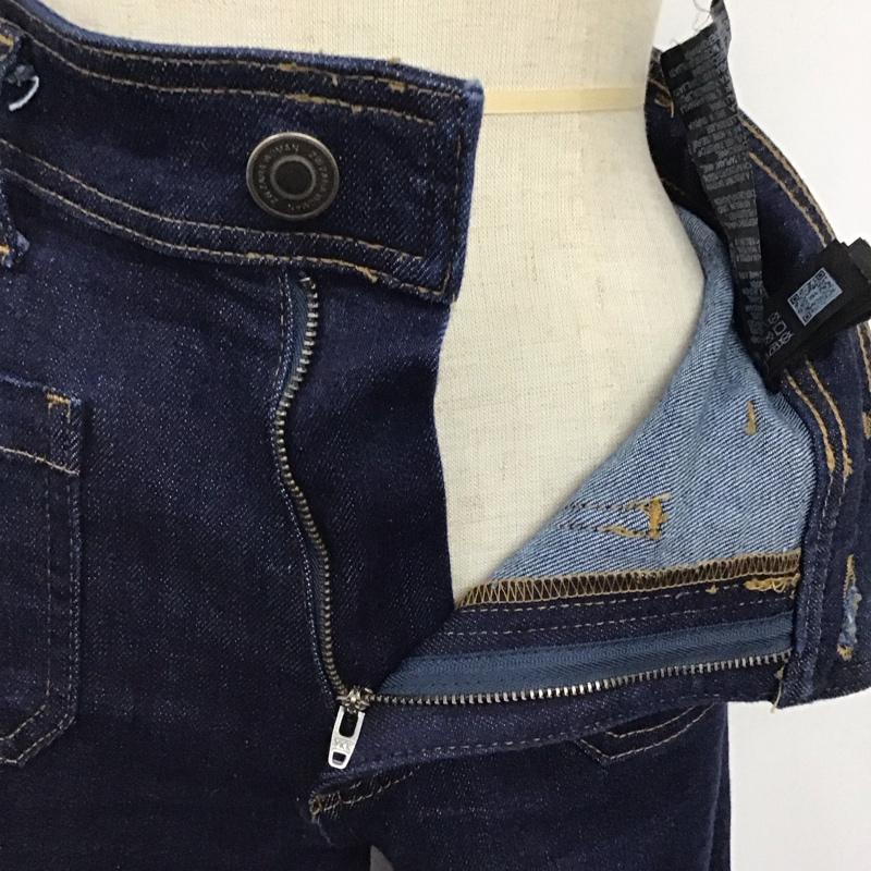 ザラ ZARA パンツ デニム、ジーンズ 9632 250 407 ハイウエスト ワイドパンツ ストレッチ 無地 インディゴ / インディゴ /  レディース USED 古着 中古 10120410