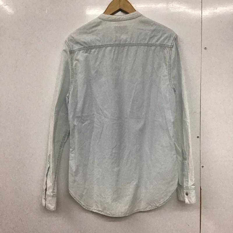 ザラメン ZARA MAN シャツ、ブラウス 長袖 長袖シャツ 無地シャツ ノーカラーシャツ デニムシャツ M 無地 水色 / ライトブルー /  メンズ USED 古着 中古 10145822