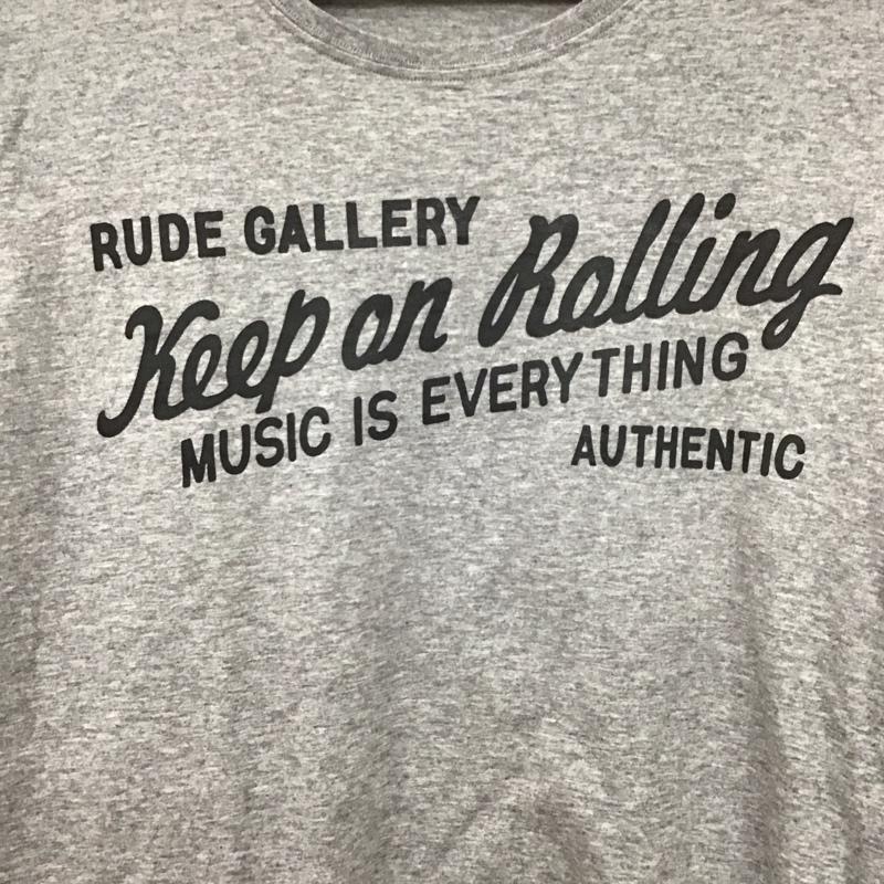 ルードギャラリー RUDE GALLERY Tシャツ 半袖 半袖カットソー プリントTシャツ クルーネックカットソー 3 プリント 灰 / グレー /  メンズ USED 古着 中古 10131232