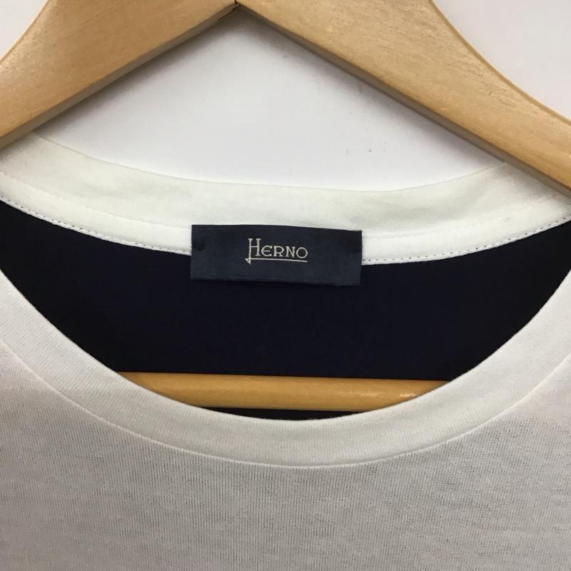 ヘルノ HERNO Tシャツ 半袖 半袖カットソー 無地Tシャツ クルーネックカットソー 46 無地 白 / ホワイト /  メンズ USED 古着 中古 10132172