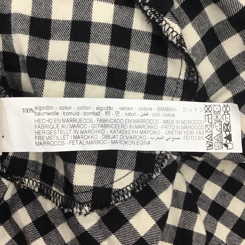 ザラ ZARA ワンピース ひざ丈スカート 2098 530 064 ティアード 長袖 XL チェック 黒 / ブラック / X 白 / ホワイト /  レディース USED 古着 中古 10112459