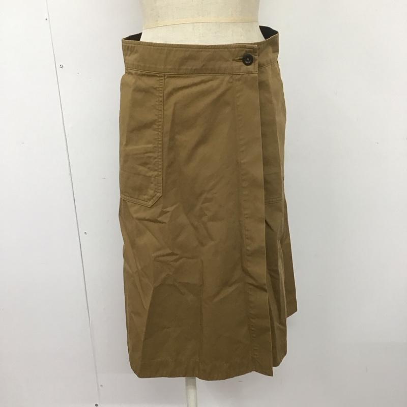 エムエイチエル MHL. スカート ひざ丈スカート 595-8232500 コットン 膝下丈 巻スカート ラップスカート 1 無地 ベージュ / ベージュ /  レディース USED 古着 中古 10108564