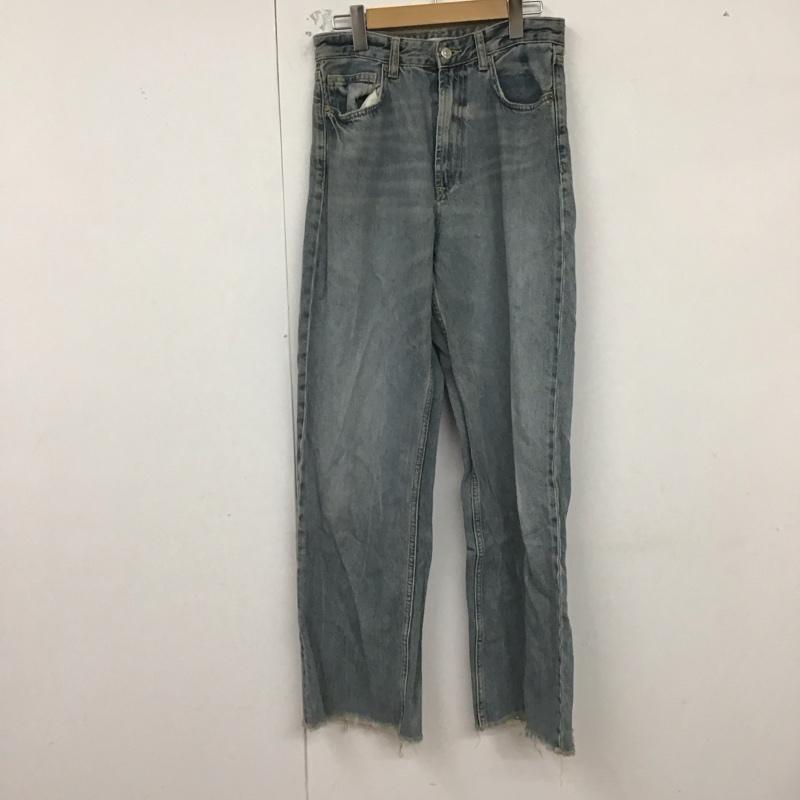 ザラ ZARA パンツ デニム、ジーンズ デニムパンツ ワイドパンツ カジュアルパンツ 38 無地 インディゴ / インディゴ /  レディース USED 古着 中古 10128932