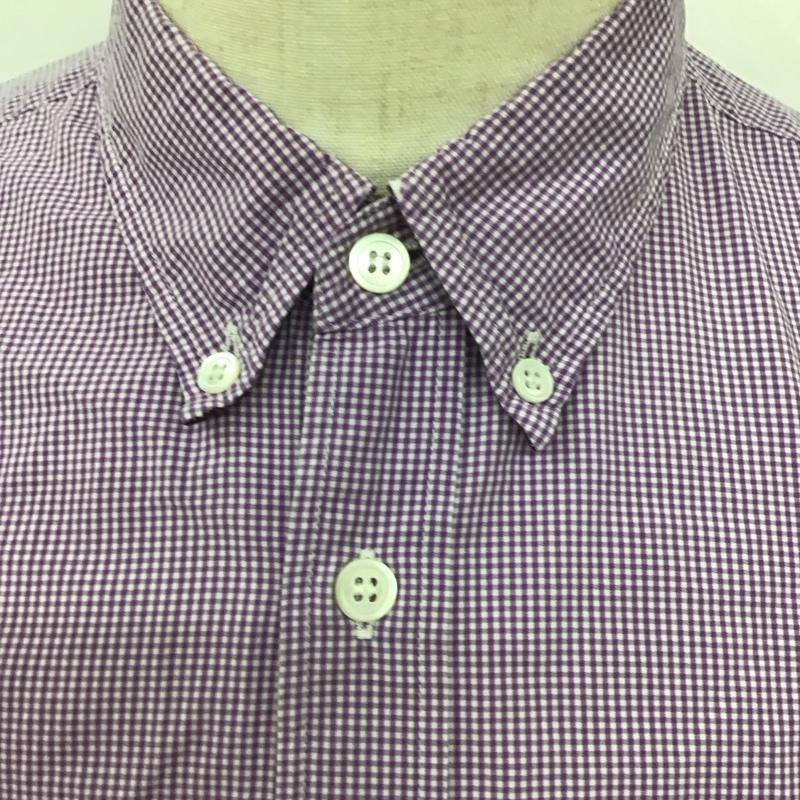 コムデギャルソンオム COMME des GARCONS HOMME シャツ、ブラウス 長袖 ボタンダウンシャツ M チェック 白 / ホワイト / X 紫 / パープル /  メンズ USED 古着 中古 10128263