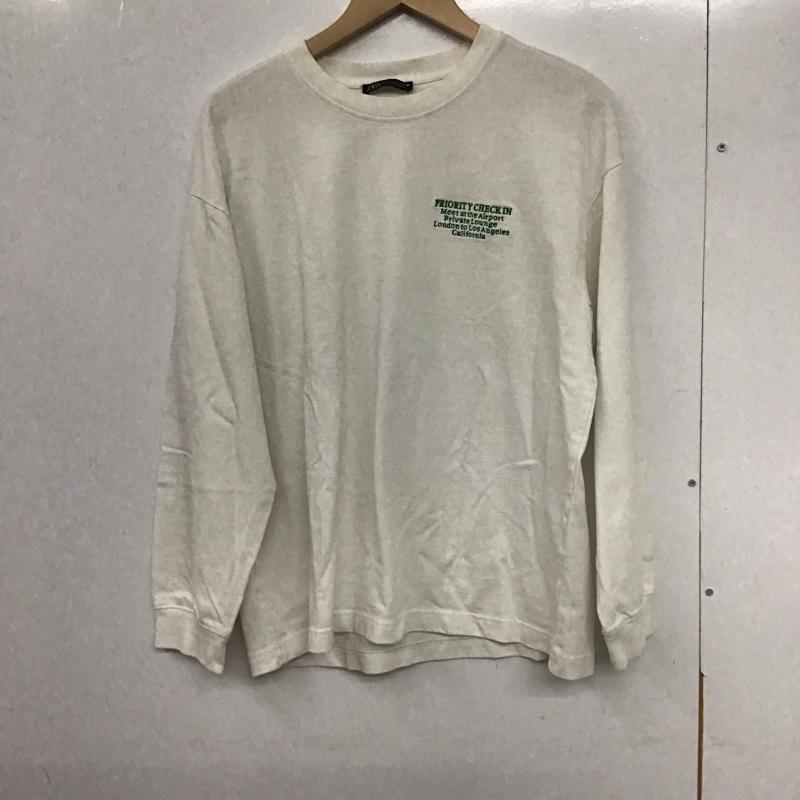 ザラ ZARA Tシャツ 長袖 M ロゴ、文字 X 刺繍 白 / ホワイト /  レディース USED 古着 中古 10133792
