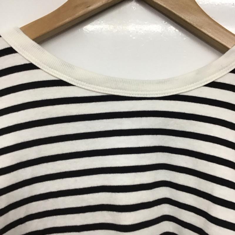 アメリカンホリック AMERICAN HOLIC Tシャツ 半袖 M ボーダー柄 白 / ホワイト / X 黒 / ブラック /  レディース USED 古着 中古 10142259