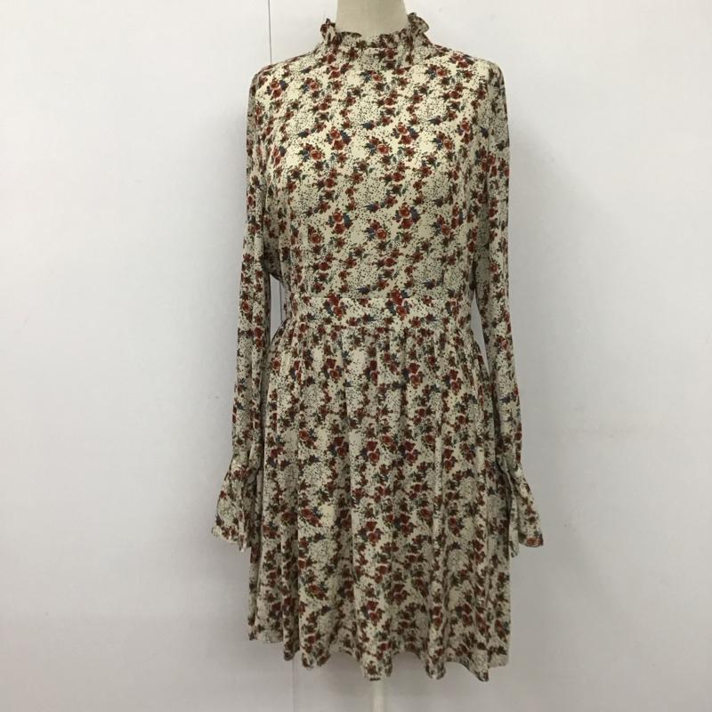 アルシーヴ archives ワンピース ひざ丈スカート スタンドネック 長袖 M 花柄 マルチカラー / マルチカラー /  レディース USED 古着 中古 10112363