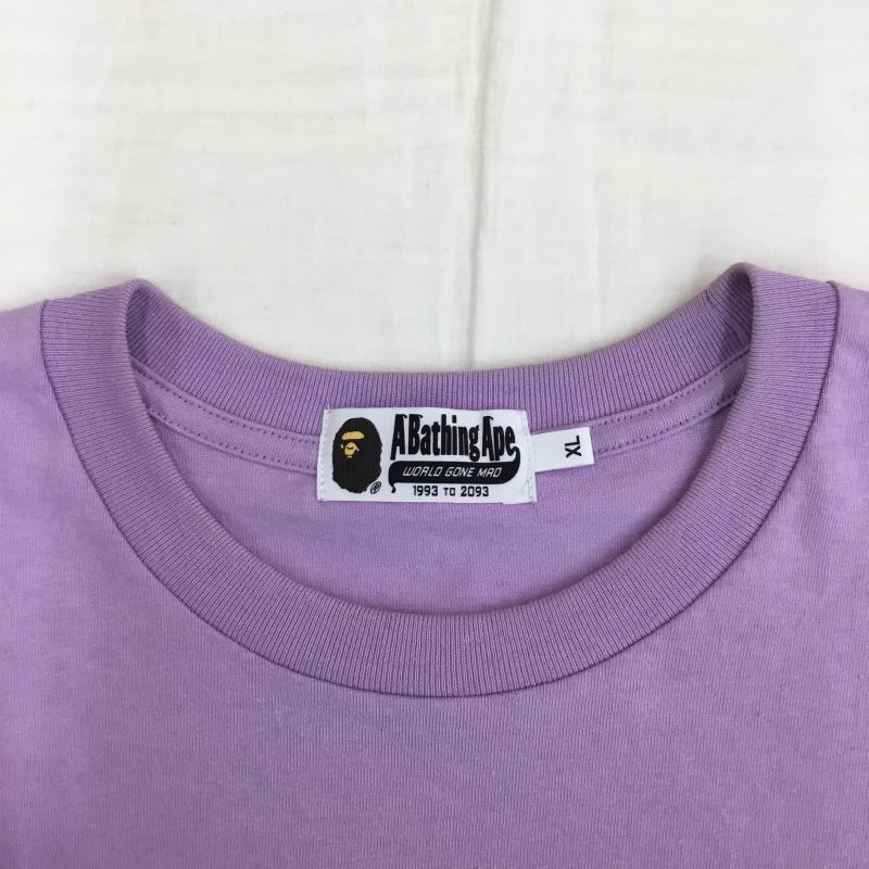 アベイシングエイプ A BATHING APE Tシャツ 半袖 XL ロゴ、文字 紫 / パープル /  メンズ USED 古着 中古 10139624