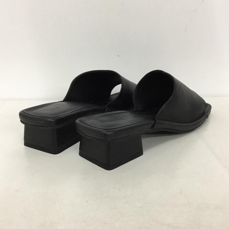 ジーナシス JEANASIS サンダル サンダル スクエアアシメミュールサンダル L 無地 黒 / ブラック /  レディース USED 古着 中古 10144832