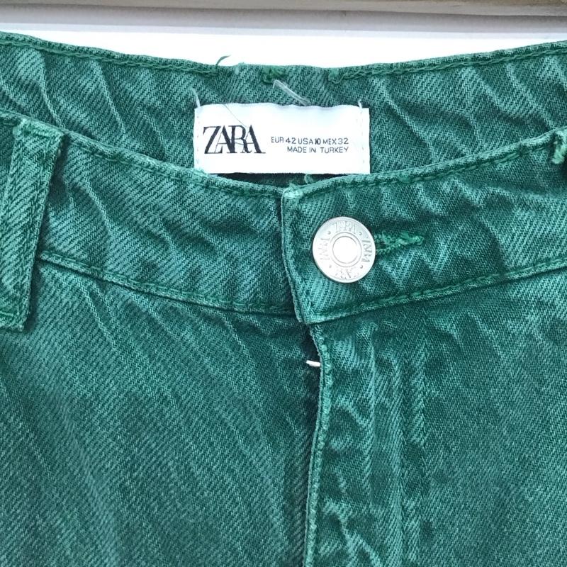 ザラ ZARA パンツ デニム、ジーンズ 6045 124 529 カラーデニム ハイウエスト 無地 緑 / グリーン /  レディース USED 古着 中古 10129188