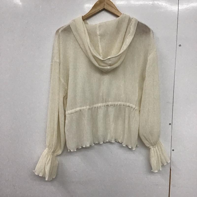 ナイスクラップ NICE CLAUP パーカー 長袖 300050 プリーツ シアー FREE 無地 オフホワイト / オフホワイト /  レディース USED 古着 中古 10146928