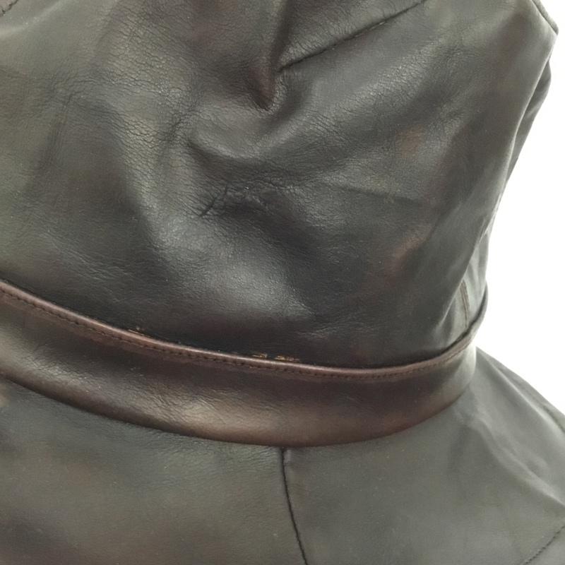 カシラ CA4LA 帽子 ハット ZKN01357 牛革ハット 無地 ダークブラウン / ダークブラウン /  メンズ USED 古着 中古 10136473