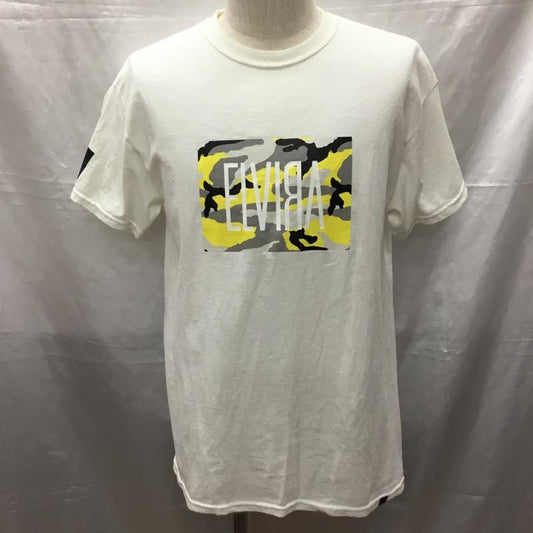 エルヴィラ ELVIRA Tシャツ 半袖 クルーネック プリント M ロゴ、文字 白 / ホワイト /  メンズ USED 古着 中古 10115520
