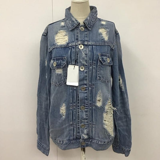 ジェイダ GYDA ジャケット、上着 ジャケット、ブレザー 071940200601 ダメージ加工 Gジャン デニムジャケット FREE 無地 インディゴ / インディゴ /  レディース USED 古着 中古 10110260