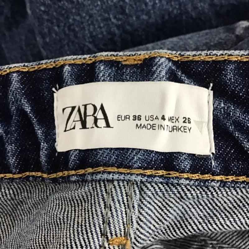 ザラ ZARA パンツ デニム、ジーンズ 6688 224 401 ハイウエスト ワイド 36 タグ付き 36 無地 青 / ブルー /  レディース USED 古着 中古 10112617
