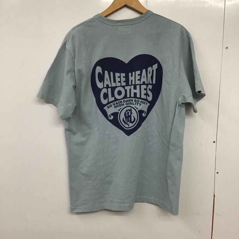 キャリー CALEE Tシャツ 半袖 半袖カットソー 無地Tシャツ クルーネックカットソー L ロゴ、文字 水色 / ライトブルー /  メンズ USED 古着 中古 10135940