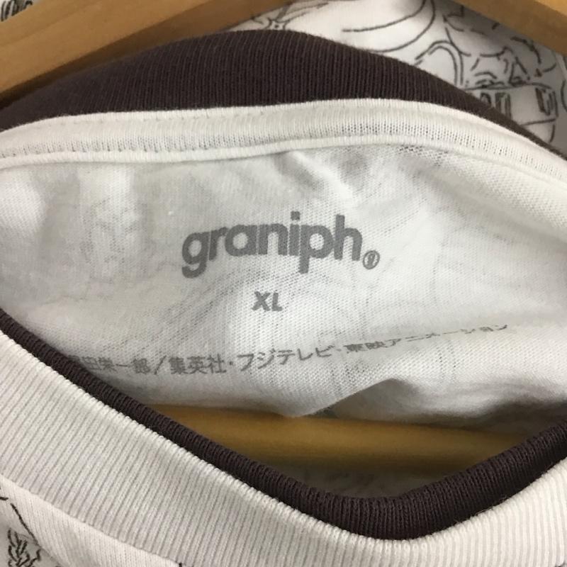 グラニフ graniph Tシャツ 半袖 半袖カットソー プリントTシャツ クルーネックカットソー XL プリント 白 / ホワイト /  メンズ USED 古着 中古 10149113