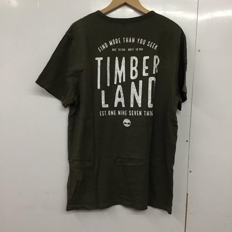 ティンバーランド Timberland Tシャツ 半袖 半袖カットソー プリントTシャツ クルーネックカットソー L ロゴ、文字 カーキ / カーキ /  メンズ USED 古着 中古 10141874