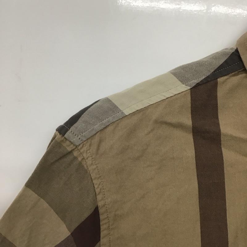 バーバリーブリット Burberry Brit シャツ、ブラウス 半袖 半袖シャツ チェックシャツ カラーシャツ S チェック 茶 / ブラウン /  メンズ USED 古着 中古 10141944
