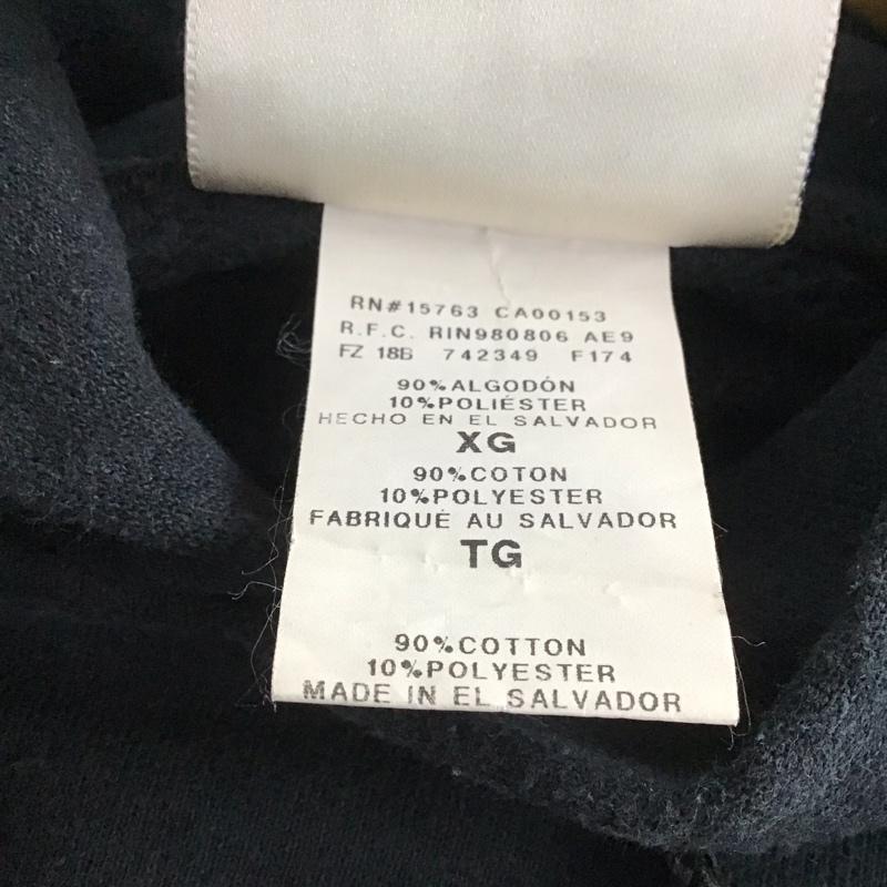 ヘインズ HANES パーカー 長袖 長袖パーカー プルオーバーパーカー スウェット XL ロゴ、文字 黒 / ブラック /  メンズ USED 古着 中古 10144258