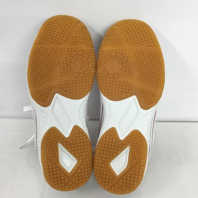 ヤサカ YASAKA スニーカー スニーカー E-200 ジェット インパクト 卓球シューズ 22cm 箱有 22.0cm ロゴ、文字 白 / ホワイト / X 赤 / レッド /  レディース USED 古着 中古 10147909