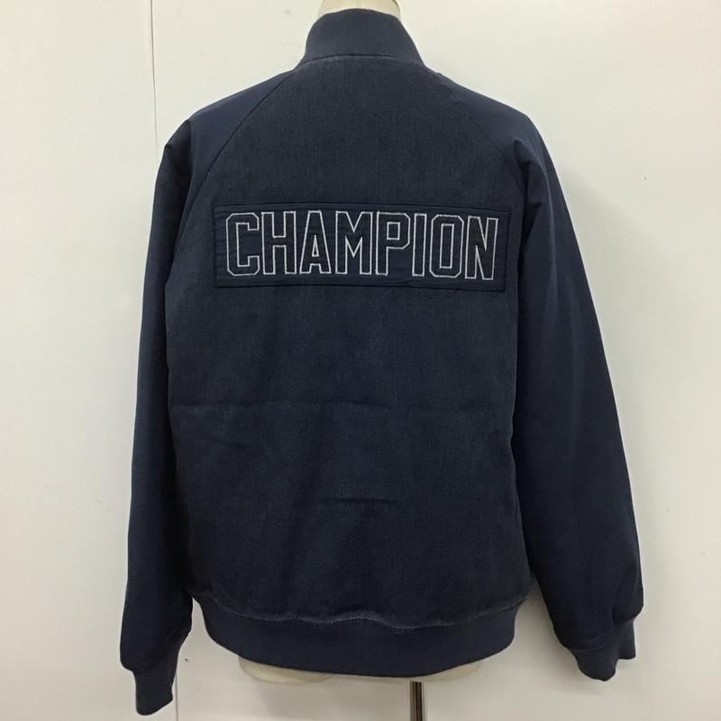 チャンピオン Champion ジャケット、上着 ジャンパー、ブルゾン C3-N610 Baseball JKT ACTION サーモライト XL ロゴ、文字 紺 / ネイビー /  メンズ USED 古着 中古 10108198