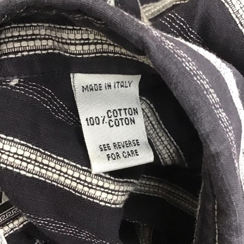 ヴェルサーチ VERSACE シャツ、ブラウス 長袖 VERSACE CLASSIC V2 コットン ストライプ 紺 / ネイビー / X 白 / ホワイト /  メンズ USED 古着 中古 10107660