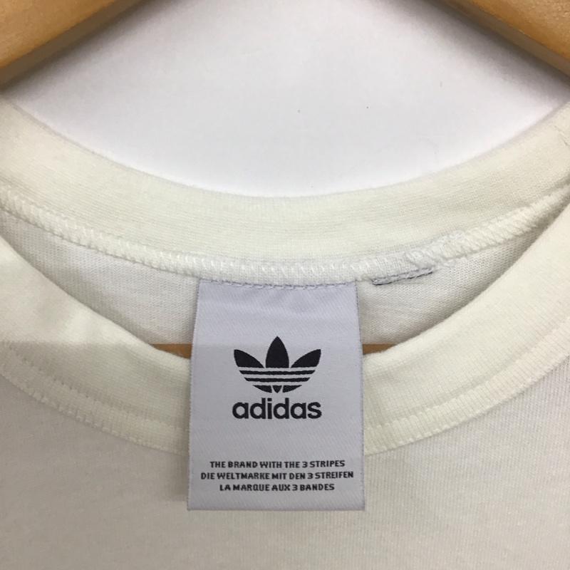 アディダス adidas Tシャツ 半袖 半袖カットソー プリントTシャツ クルーネックカットソー プリント 白 / ホワイト /  メンズ USED 古着 中古 10133714