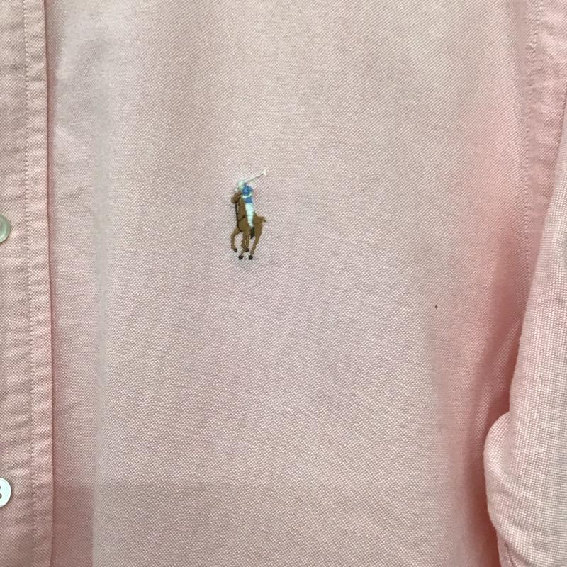 ラルフローレン RALPHLAUREN シャツ、ブラウス 長袖 長袖シャツ 無地シャツ カラーシャツ ボタンダウンシャツ ロゴ、文字 桃 / ピンク /  メンズ USED 古着 中古 10136190