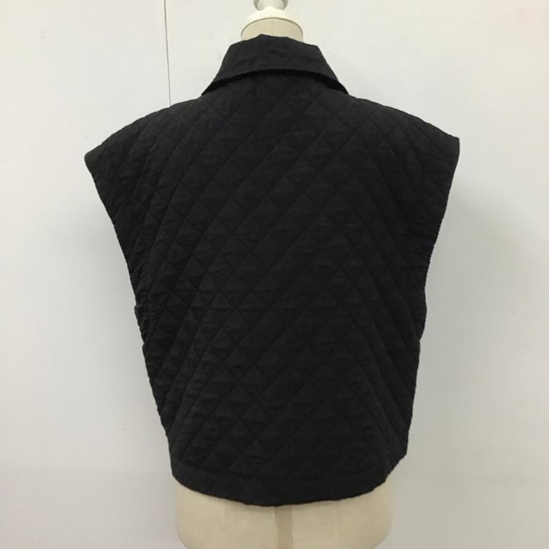 ザラ ZARA ベスト ベスト キルティングベスト ノースリーブカットソー 前ボタン S 無地 黒 / ブラック /  レディース USED 古着 中古 10115742