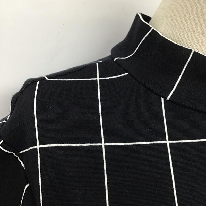 ザラ ZARA ワンピース ロングスカート 1198 635 800 半袖 スタンドネック M チェック 黒 / ブラック / X 白 / ホワイト /  レディース USED 古着 中古 10112371