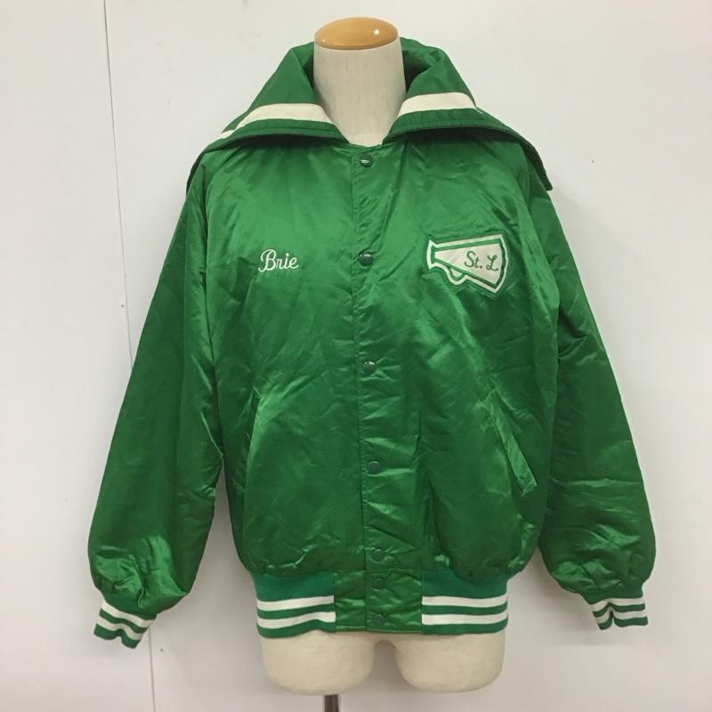 古着 USED ジャケット、上着 ジャンパー、ブルゾン セーラーカラージャケット アウター カジュアルジャケット スカジャン L ロゴ、文字 緑 / グリーン /  メンズ USED 古着 中古 10107237