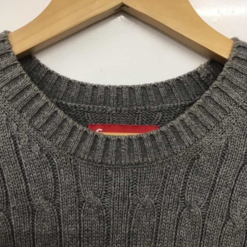 シュプリーム Supreme ニット、セーター 長袖 長袖ニットカットソー クルーネック セーター M ロゴ、文字 灰 / グレー /  メンズ USED 古着 中古 10146437