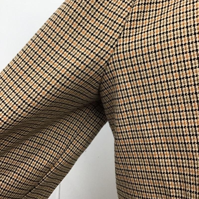 ザラ ZARA カットソー 長袖 3067 487 121 クロップドチェックシャツ L チェック 茶 / ブラウン / X 黒 / ブラック / X 橙 / オレンジ /  レディース USED 古着 中古 10116713