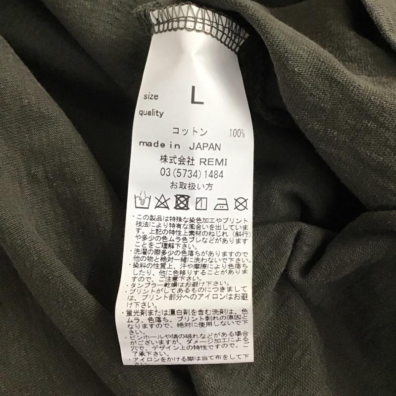 レミ レリーフ REMI RELIEF Tシャツ 半袖 クルーネック 胸ポケット コットン L 無地 カーキ / カーキ /  メンズ USED 古着 中古 10145212