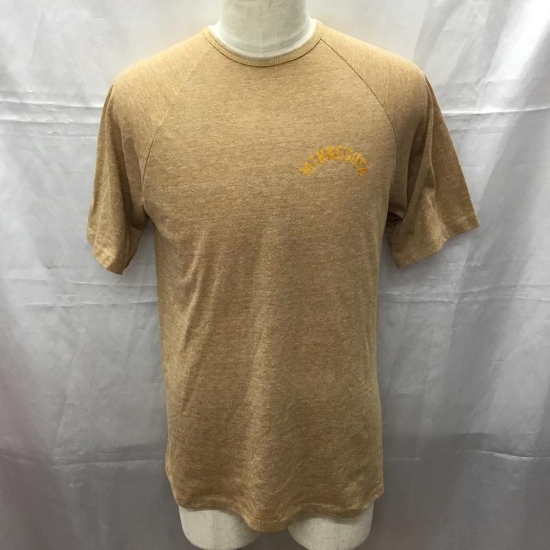 チャンピオン Champion Tシャツ 半袖 ラグランスリーブ L ロゴ、文字 橙 / オレンジ /  メンズ USED 古着 中古 10111365