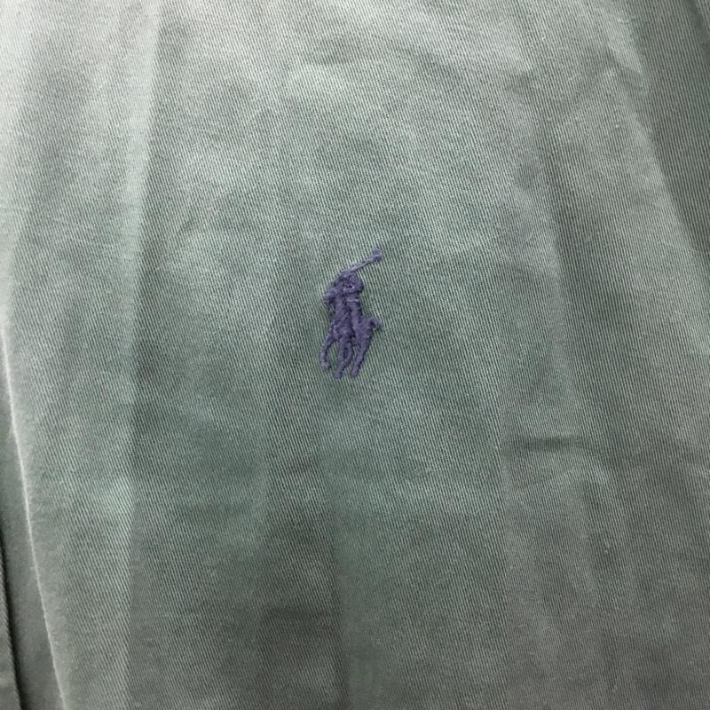 ラルフローレン RALPHLAUREN シャツ、ブラウス 長袖 長袖シャツ カラーシャツ ポケットシャツ 長袖カットソー ボタンダウンシャツ M ロゴ、文字 緑 / グリーン /  メンズ USED 古着 中古 10118679